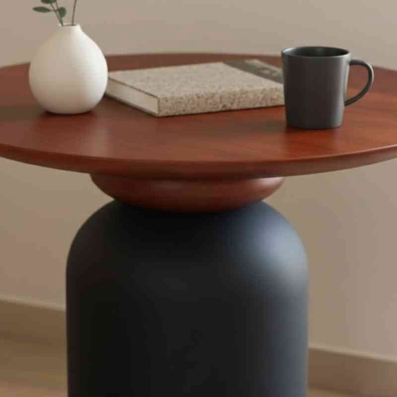 Elegant Wooden Pedestal Side Table