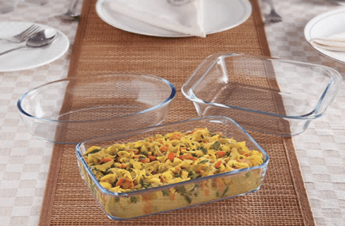 Roxx Glass Cookware Set, 3-Piece, Clear