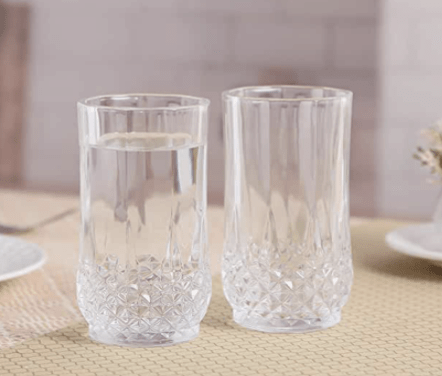 Roxx Long Champ Hb 260 ml Capacity, Transparent, Set of 6, Glasses Suitable for Drinks, Water, Juice, etc, Perfect for Home, Restaurants and Parties