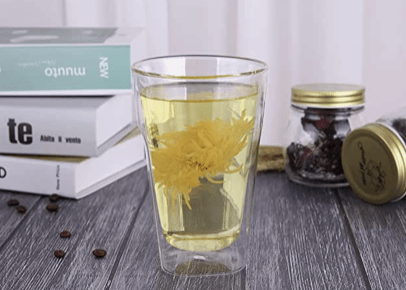 Roxx Bodrum Double Wall Glass Long Tumbler, 400ml, 2-Piece, Clear