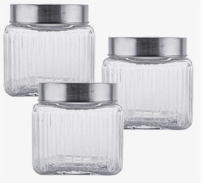 Roxx Glass Jar Set Set of 3 Pieces 900ml