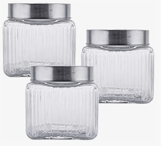 Roxx Glass Jar Set Set of 3 Pieces 900ml
