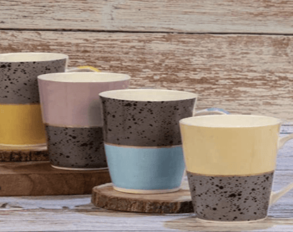 Roxx Porcelain Large Coffee Mugs Set of 4 Pieces 300ml RX-7150-ABCD