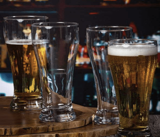 Roxx Glass Bubbly Beer Glasses Set of 4 Pieces 675ml