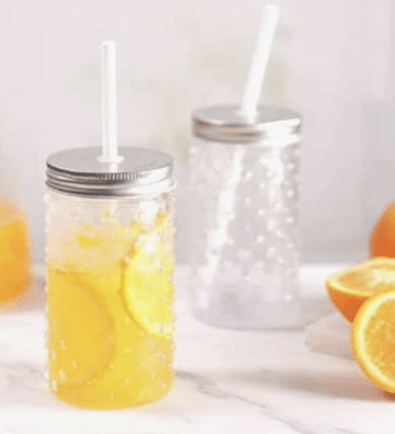 Roxx Bubbly Jar, 410ml, Set of 2 (With Straw)