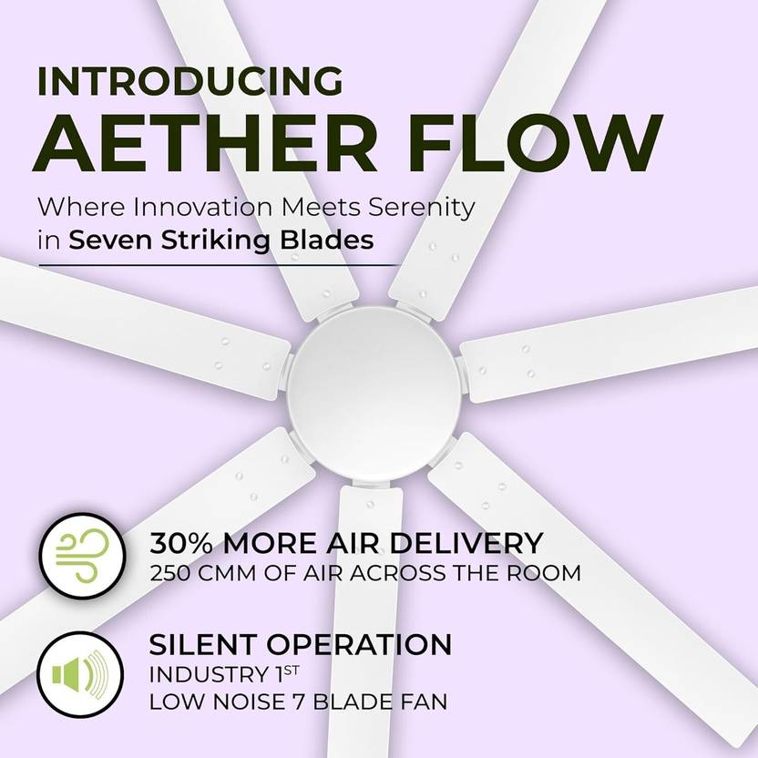 RR Signature Aether Flow High Air Ceiling Fan with 7 Blades, Low Noise, 40% More Motor (Alice, Free Installation)-3