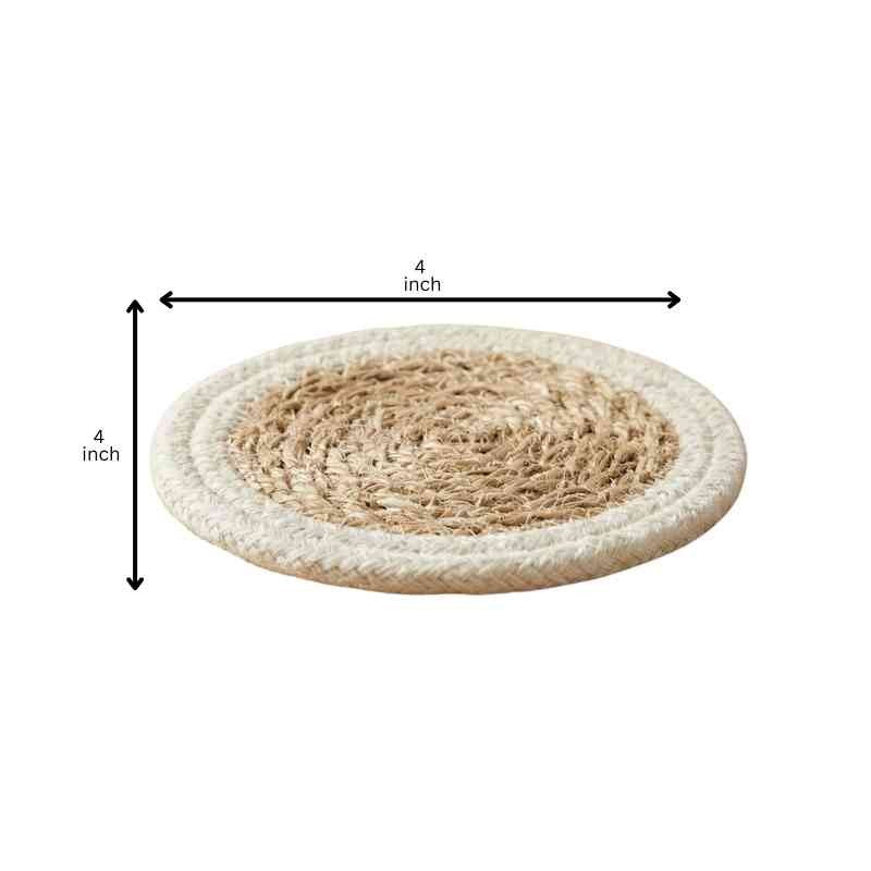 Stylish Natural Jute Coaster Set of 4
