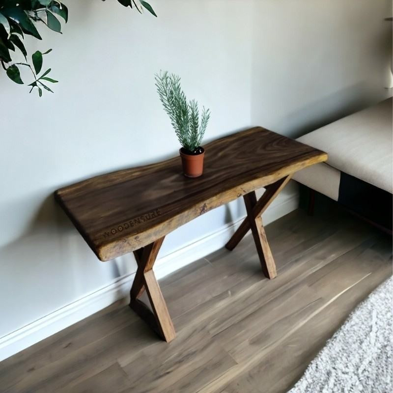 Nature's Wooden Live Edge Console Table