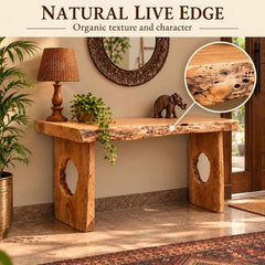 Handmade Live Edge Console Table with Sculptural Wooden Legs, Rustic Solid Wood Console Table, Luxury Entryway & Foyer Table, Modern Wood Sofa Table, Custom Made Hallway Furniture