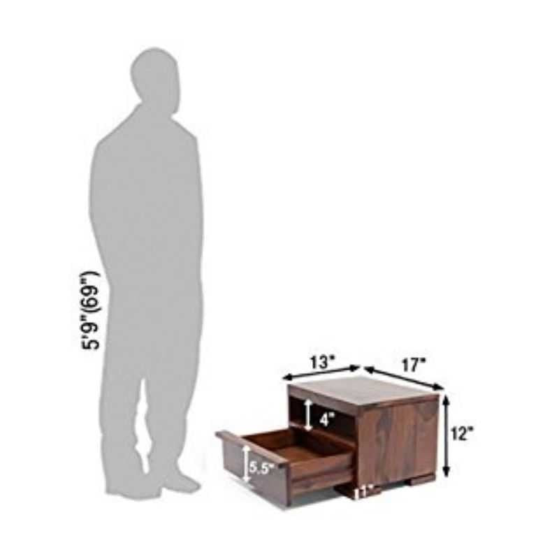 Liora Nightstand | Rustic Wood Finish with Open Shelf | Modern Design | Bedroom Side Table