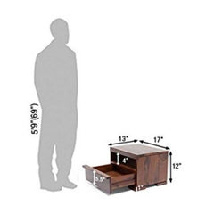 Liora Nightstand | Rustic Wood Finish with Open Shelf | Modern Design | Bedroom Side Table