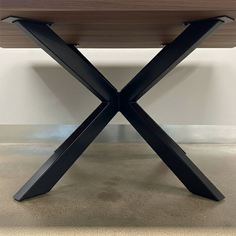 Acacia Wood Rustic Square Dining Table with Black Steel Spider Legs