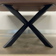 Acacia Wood Rustic Square Dining Table with Black Steel Spider Legs