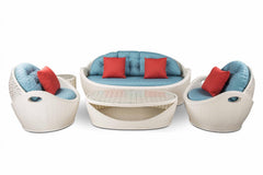 Crocetta Outdoor Sofa Set 3 Seater , 2 Single seater and 1 Center Table (Off White)