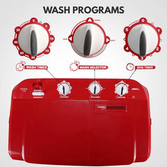 Onida 8 kg 5 Star Rating, Auto Scrubber Semi Automatic Top Load Washing Machine Red (S80ONR)-3