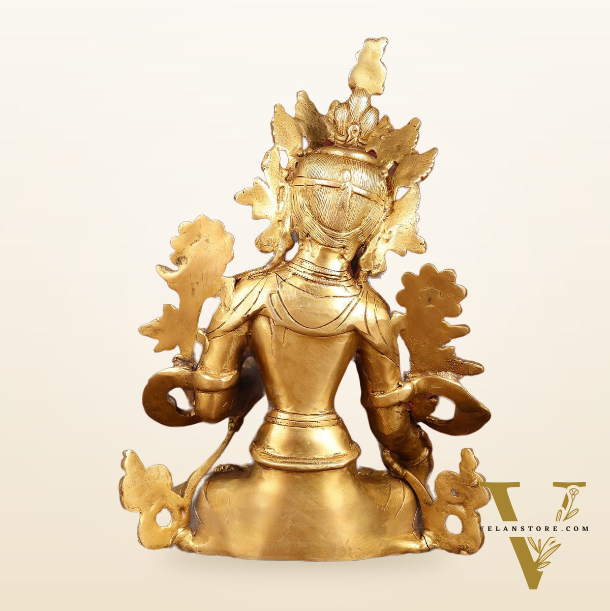 Sacred 11-Inch Pure Brass White Tara Devi Statue - Handcrafted Sculpture