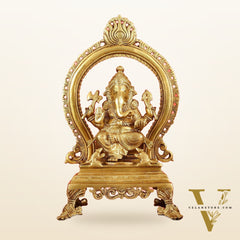 Sacred Brass Ganesh Idol 15 inch