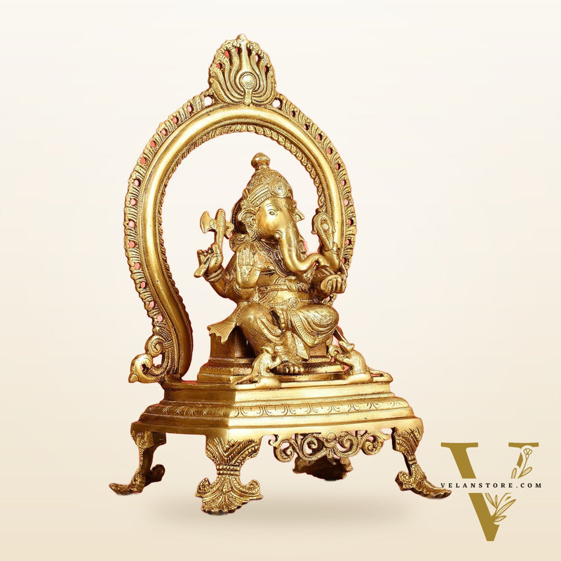 Sacred Brass Ganesh Idol 15 inch