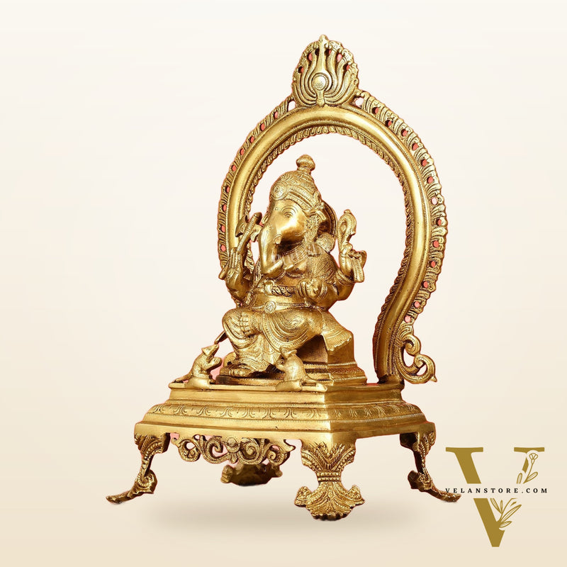 Sacred Brass Ganesh Idol 15 inch