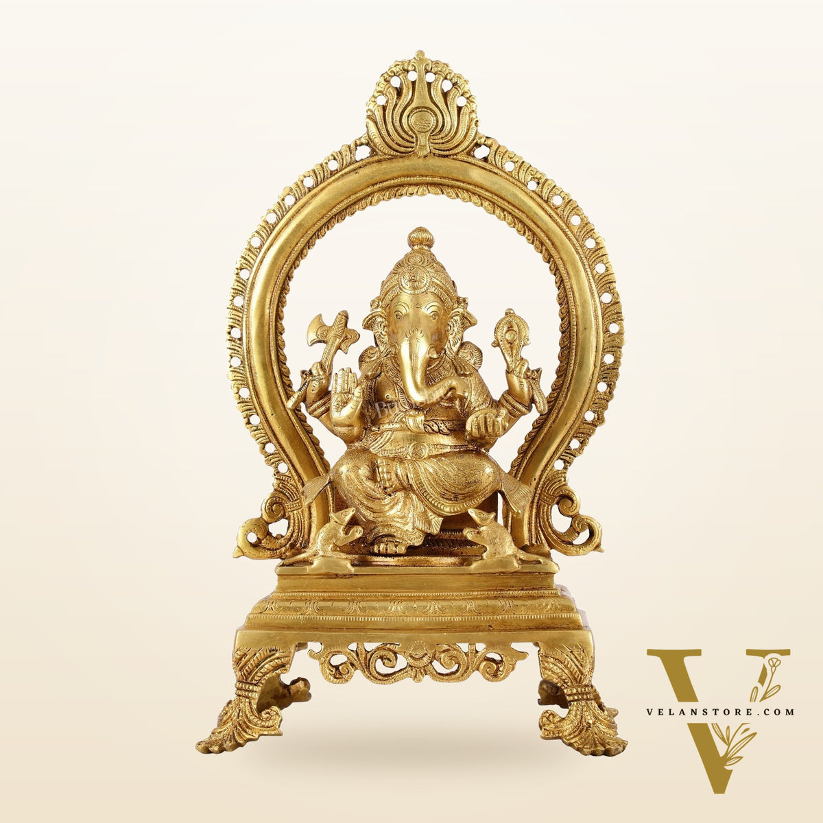 Sacred Brass Ganesh Idol 15 inch