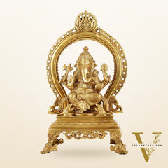 Sacred Brass Ganesh Idol 15 inch