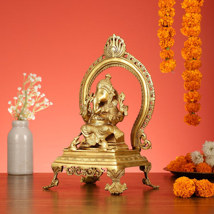 Sacred Brass Ganesh Idol 15 inch