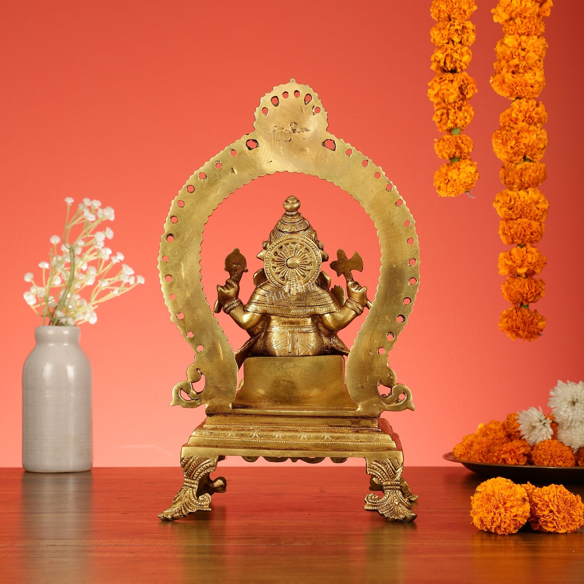 Sacred Brass Ganesh Idol 15 inch