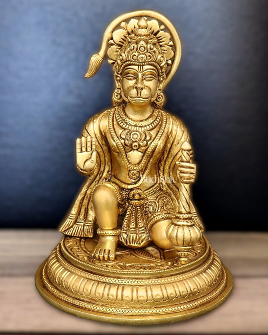 Sacred Brass Superfine Lord Hanuman Idol - 7"