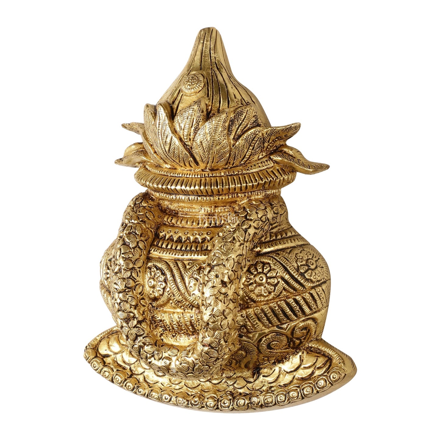 Sacred Brass Superfine Wall Hanging Kalash 7.75 inch