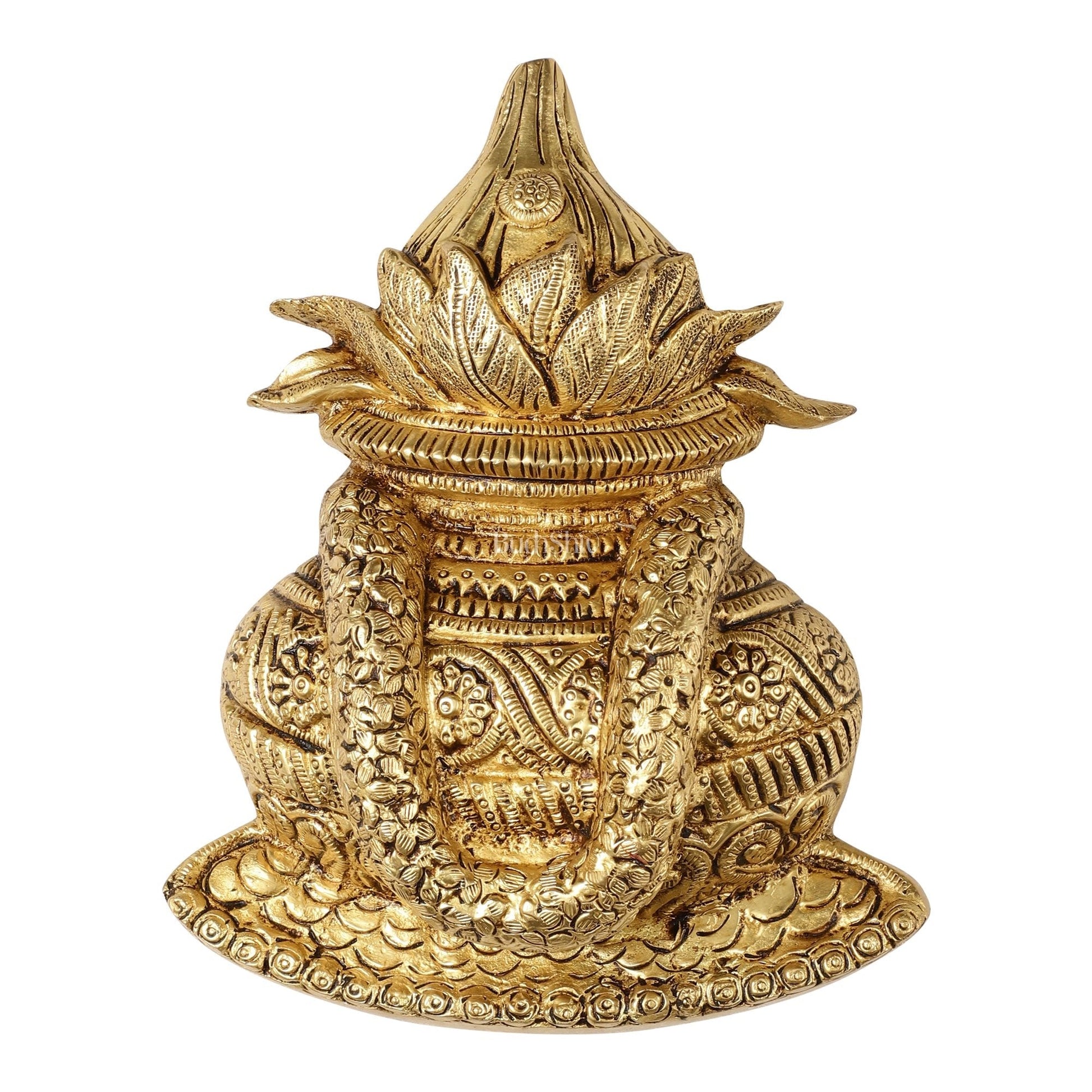 Sacred Brass Superfine Wall Hanging Kalash 7.75 inch