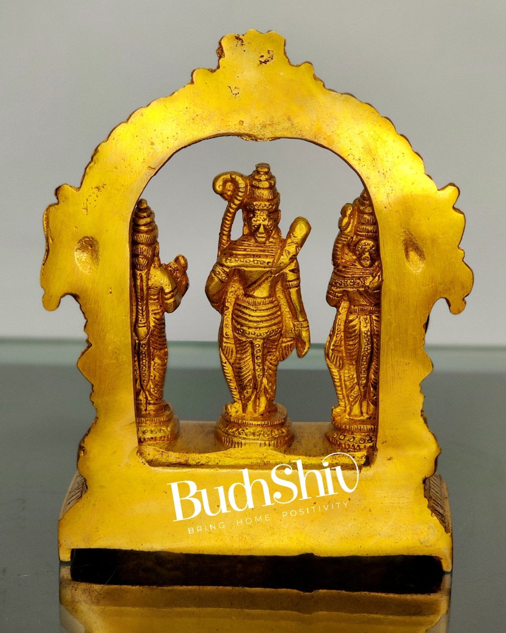 Sacred Pure Brass Ram Darbar - Ideal for Your Mandir - Height 6.5 Inches