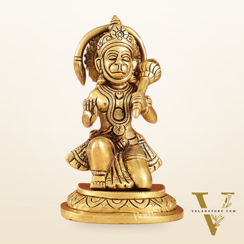 Sankat Mochan Hanuman Ji Superfine Brass Idol 6.5 inch