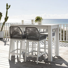 Oscuro Outdoor Patio Bar Sets 4 Chairs and 1 Table  Braided & Rope