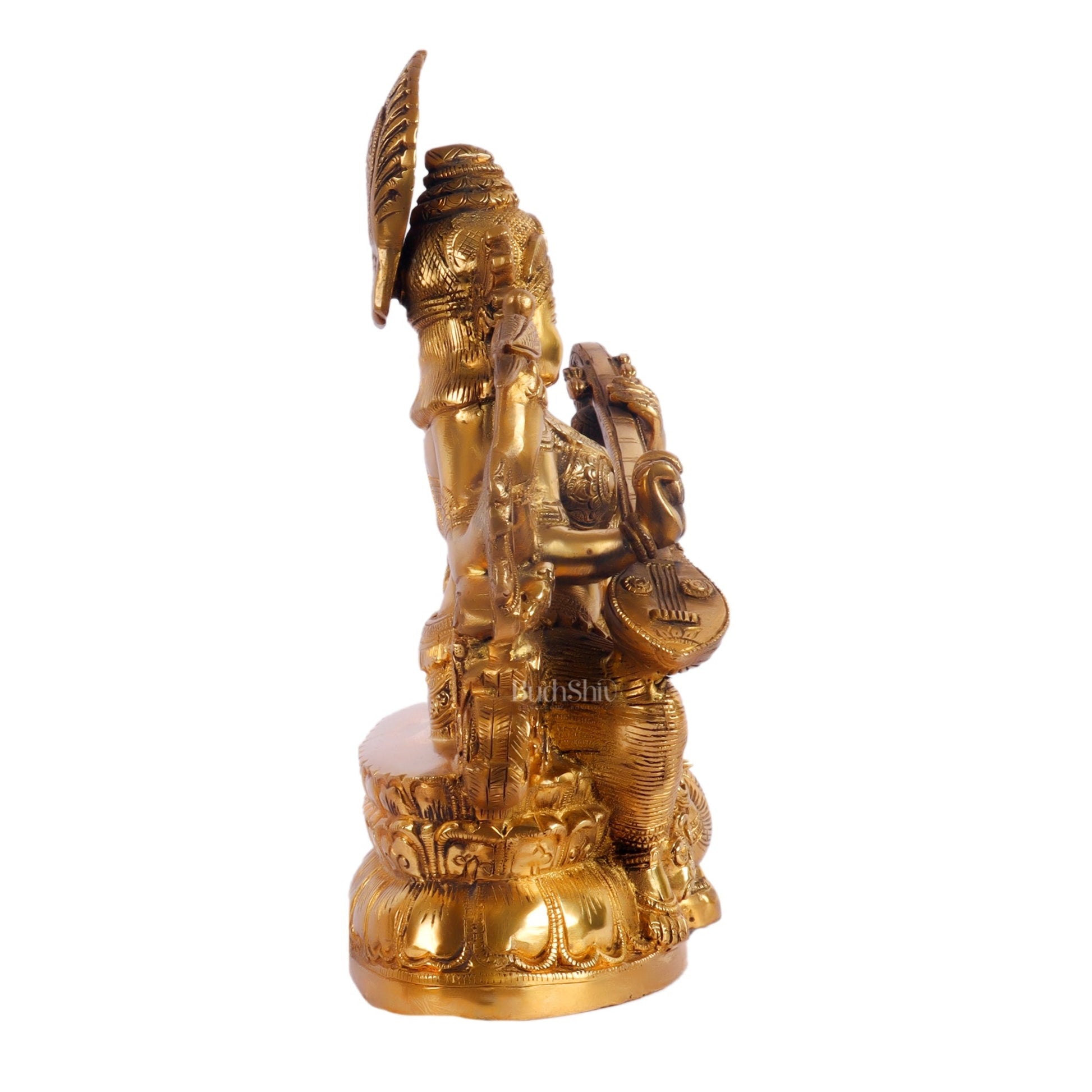 Saraswati brass idol 11 inches Superfine Shiny finish