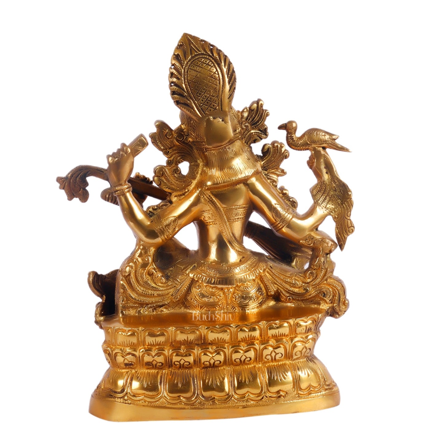 Saraswati brass idol 11 inches Superfine Shiny finish