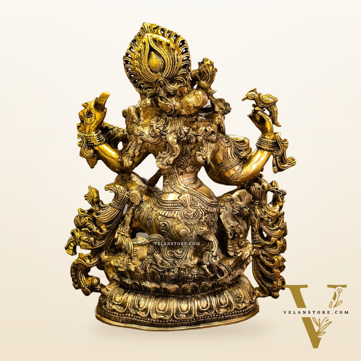 Saraswati brass idol 16 inches