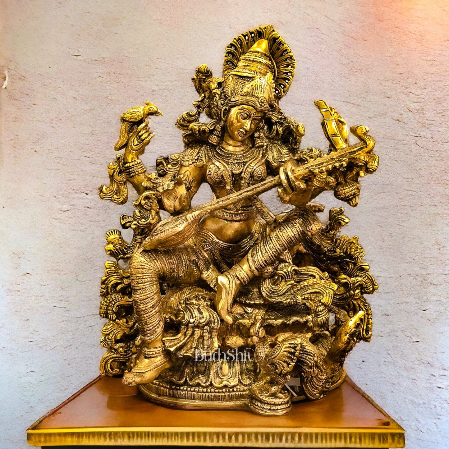 Saraswati brass idol 16 inches
