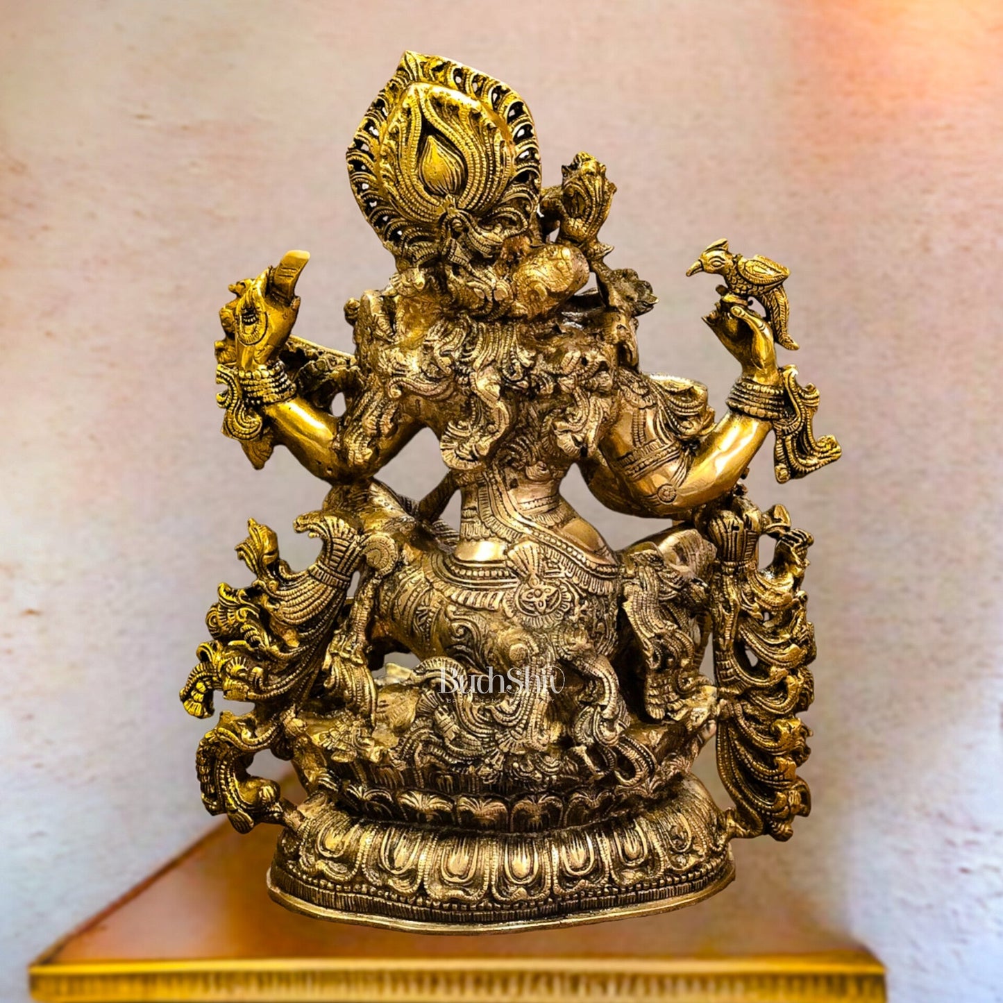 Saraswati brass idol 16 inches