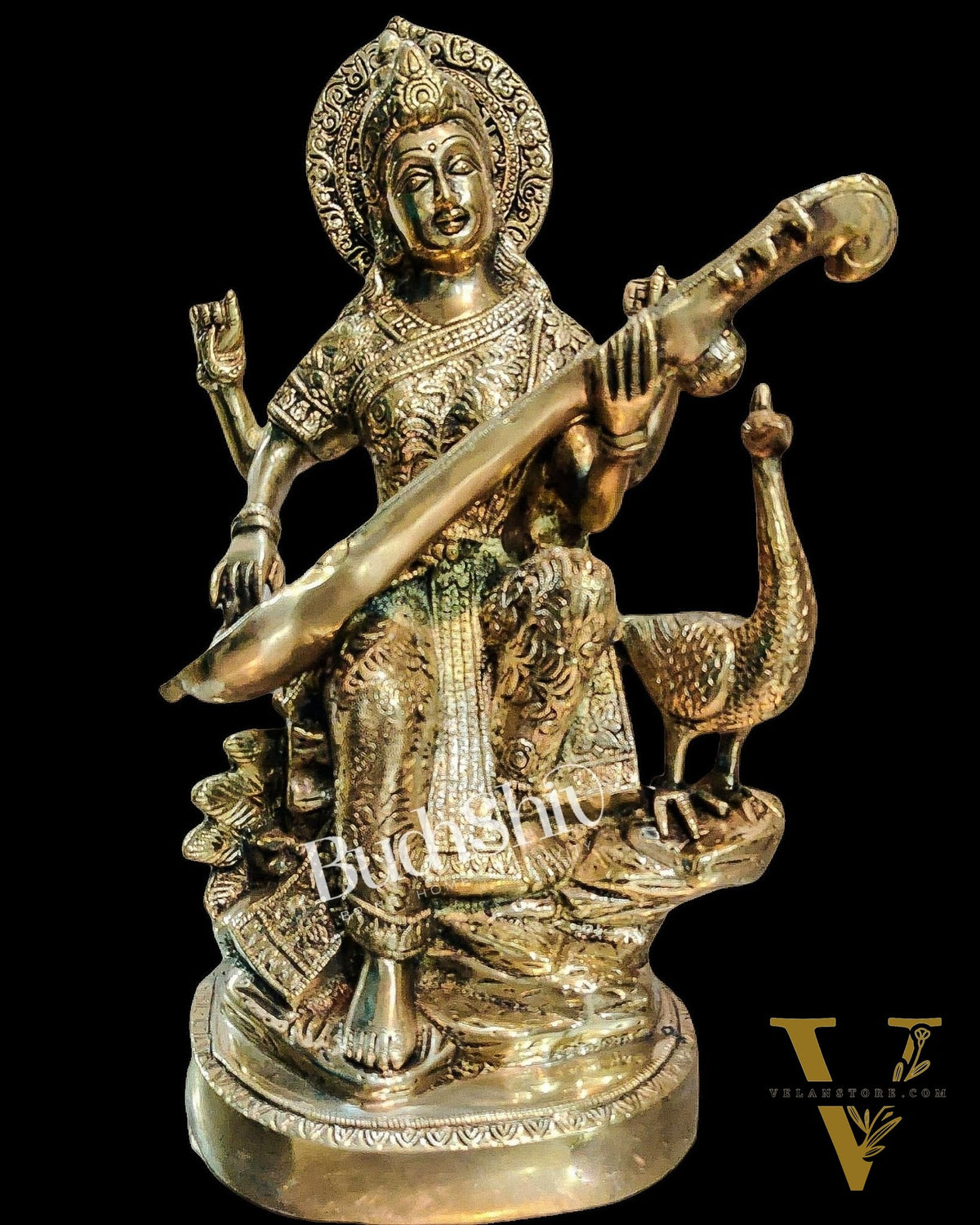 Saraswati brass idol Gold 15 inch