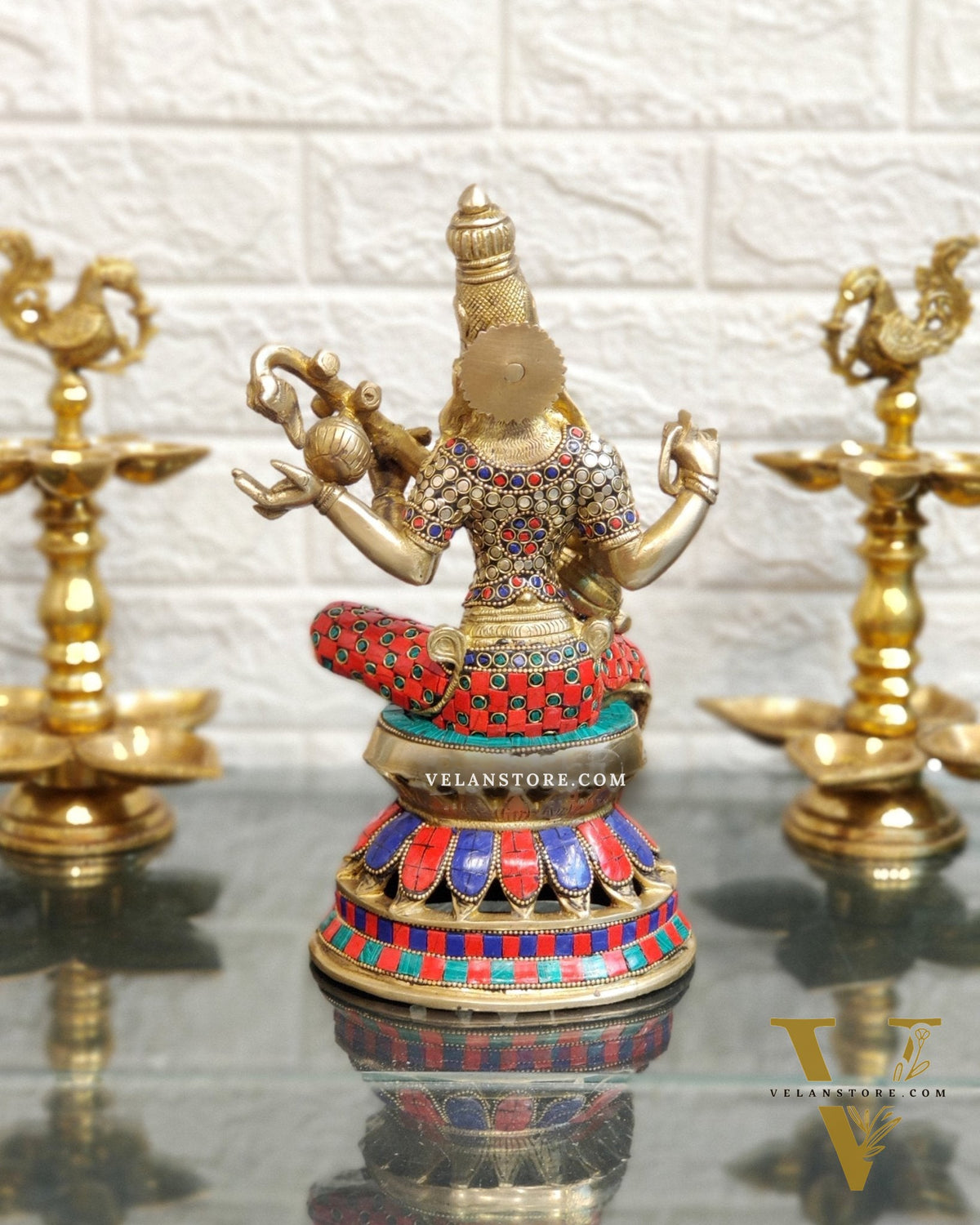 Saraswati Brass Statue 12 inch