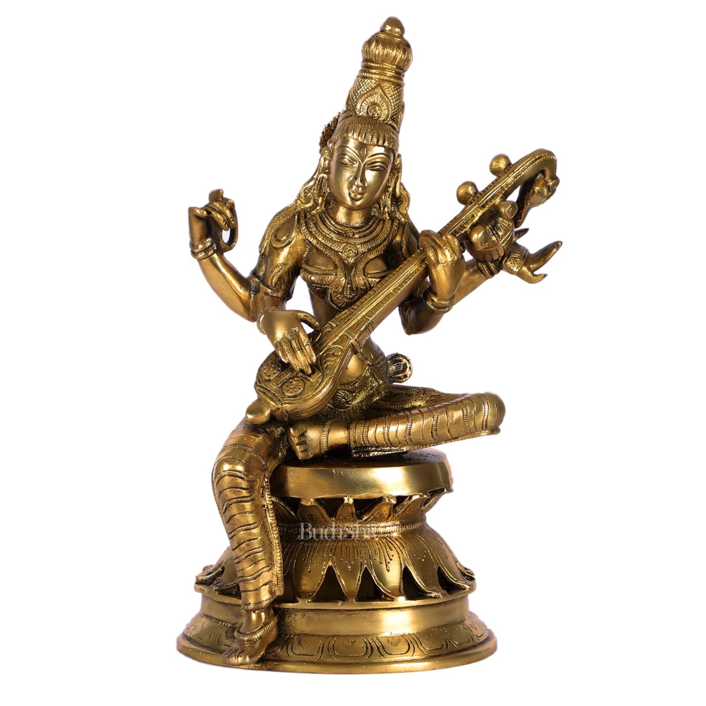 Saraswati Brass Statue 12 inch