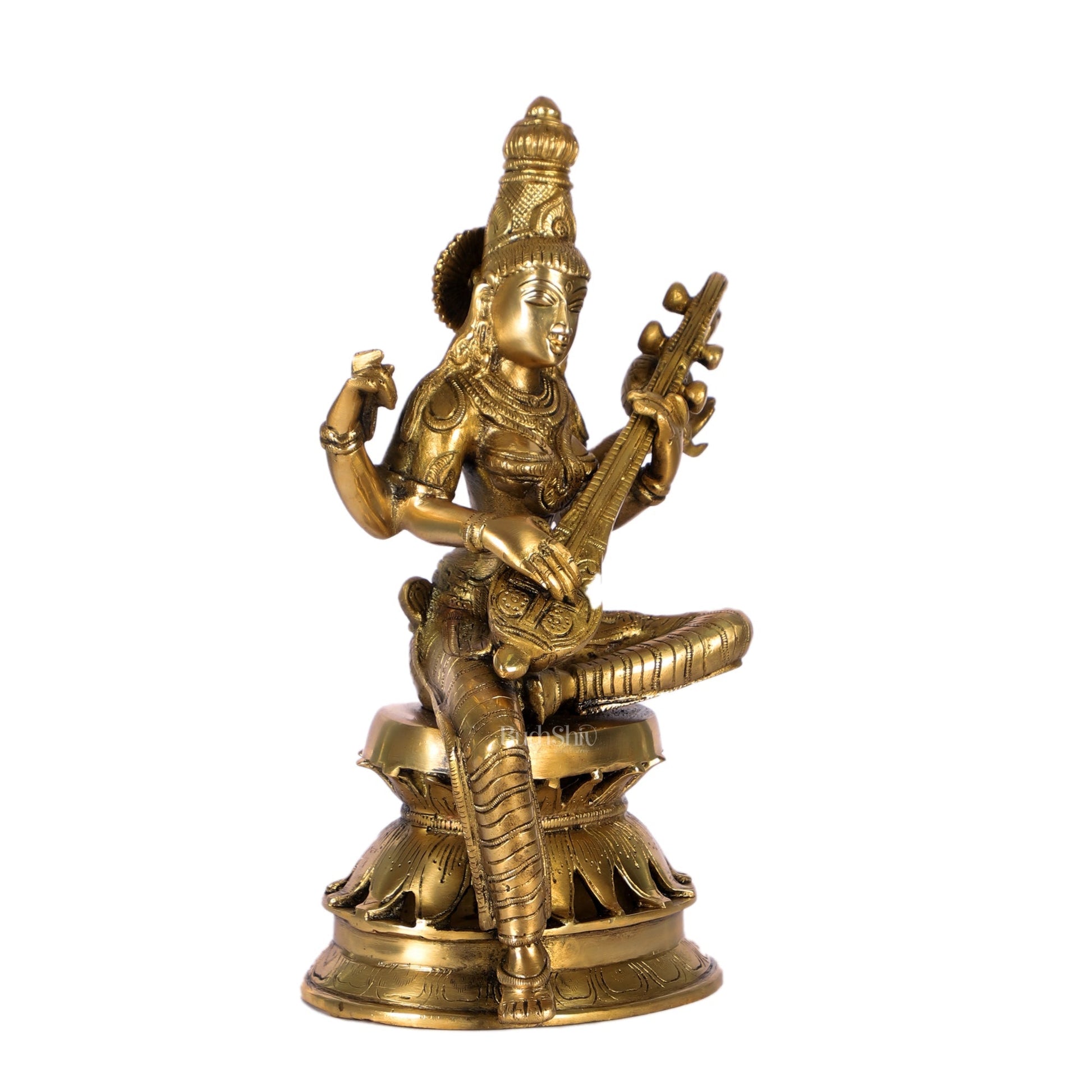 Saraswati Brass Statue 12 inch