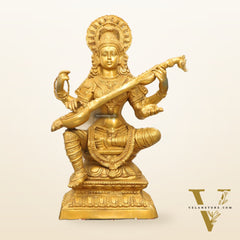 Saraswati Brass statue 30"
