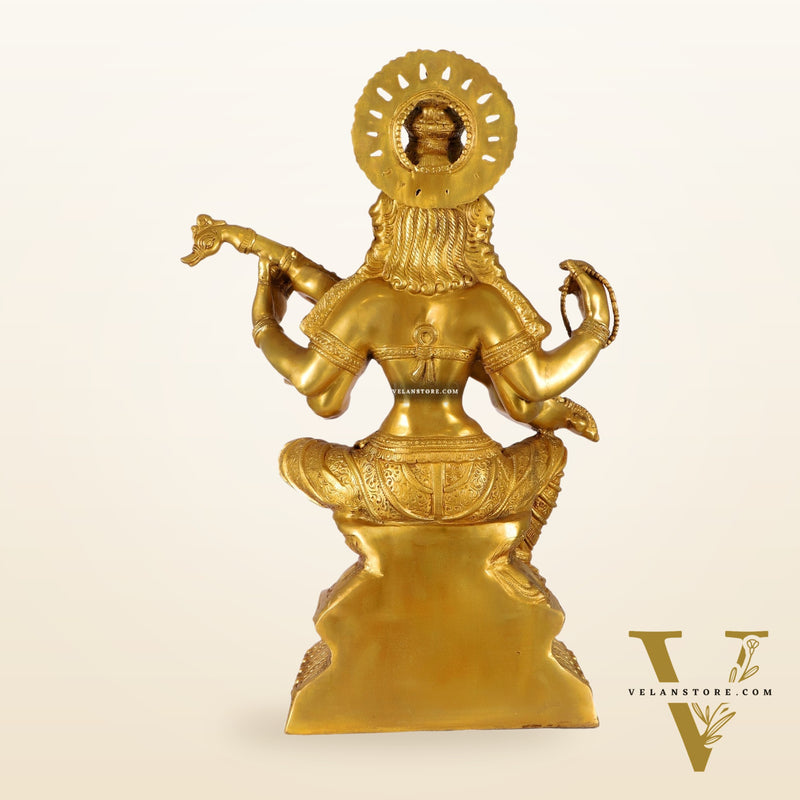 Saraswati Brass statue 30"