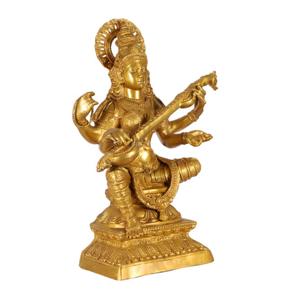 Saraswati Brass statue 30"