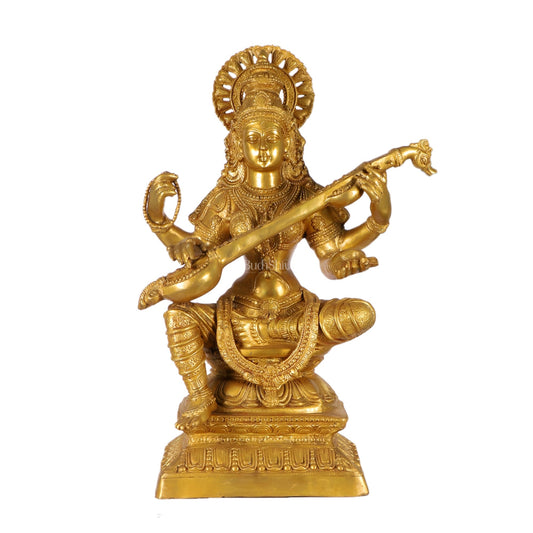 Saraswati Brass statue 30"