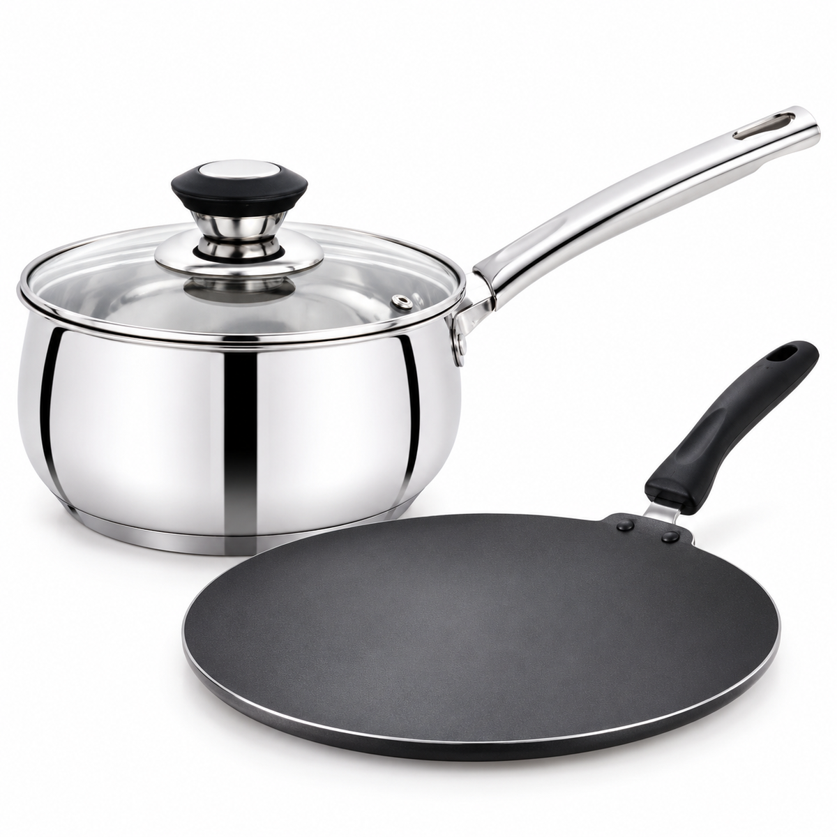 Saucepan & Non-Stick Dosa Tawa Combo | Praylady & Prestige | Velan Store