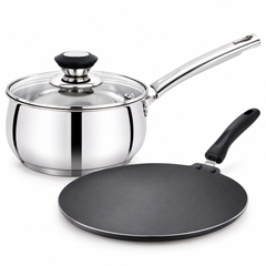 Saucepan & Non-Stick Dosa Tawa Combo | Praylady & Prestige | Velan Store-1