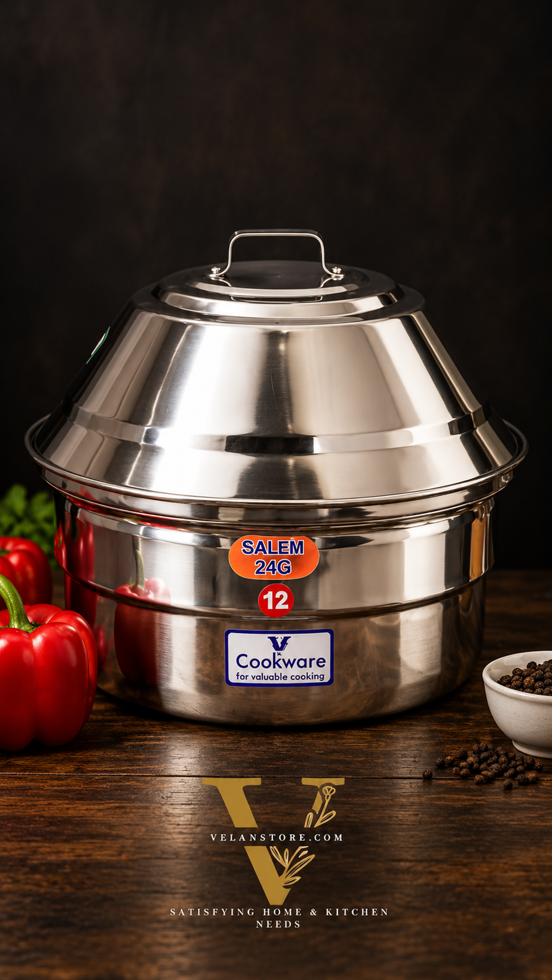 Vcookware स्टेनलेस स्टील चेट्टीनाडु इडली पॉट – नरम और फूली हुई इडली बनाने के लिए पारंपरिक स्टीमर-10