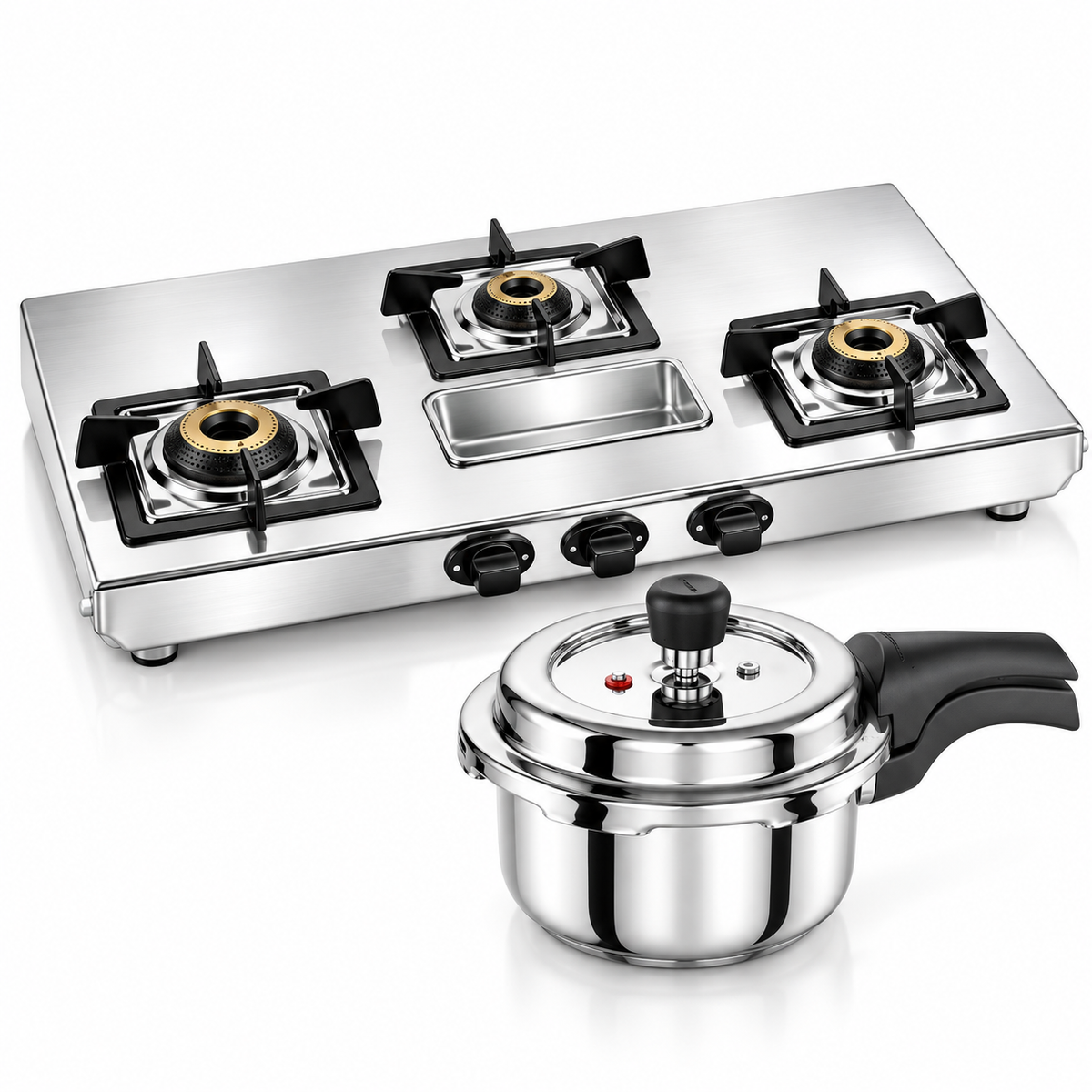 Prestige Stellora 3B + 3 L Steel Cooker Combo